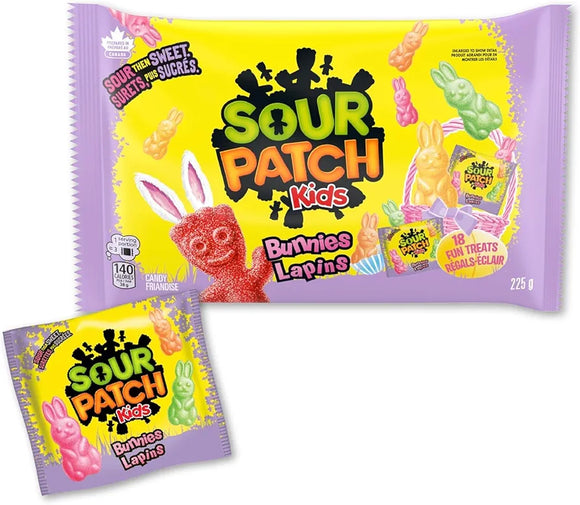 Sour Patch Kids Easter Bunnies 225 g - 18 Perfect For The Hunt Sized Packs