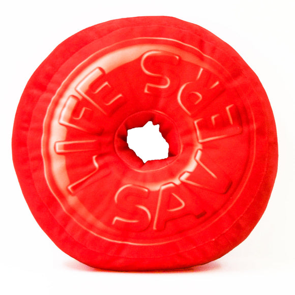 LIFESAVERS : Red Round Pillow with Hole - 10