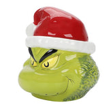 The Grinch Santa Hat Sculpted Ceramic Cookie Jar