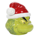 The Grinch Santa Hat Sculpted Ceramic Cookie Jar