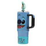 Disney Lilo And Stitch - Stitch 30oz Stainless Steel Tumbler w/Acrylic Straw and Rubber Sleeve