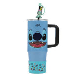 Disney Lilo And Stitch - Stitch 30oz Stainless Steel Tumbler w/Acrylic Straw and Rubber Sleeve