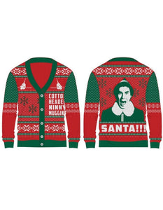 Elf Cotton Headed Ninny Muggins Christmas Cardigan (Various Sizes)