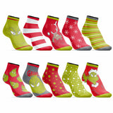 The Grinch - 10 Pack Woman's Ankle Socks Set